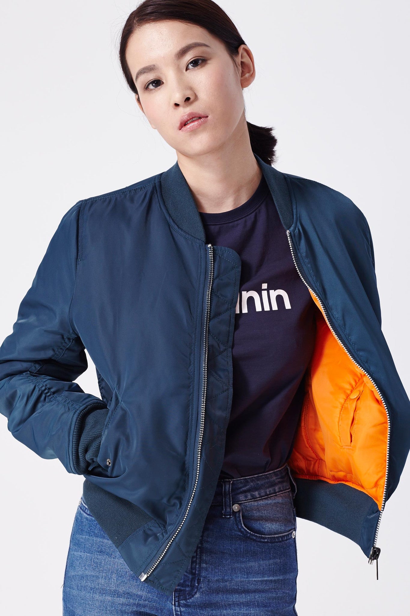 Women's Navy MA-1 Jacket