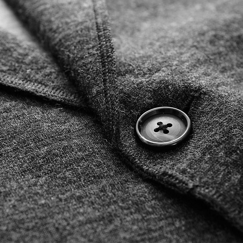 Three-Button Knit Wool Suit Jacket