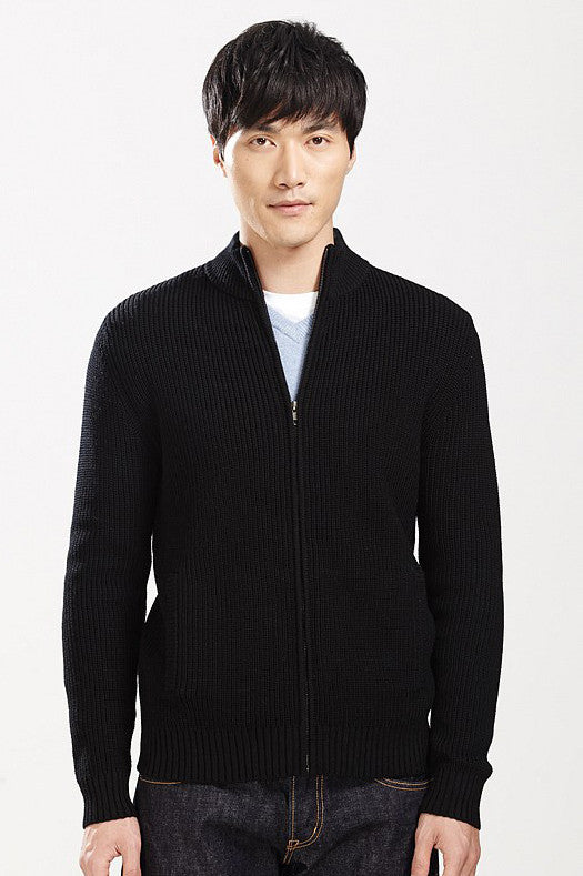 Merino Wool Zip Cardigan
