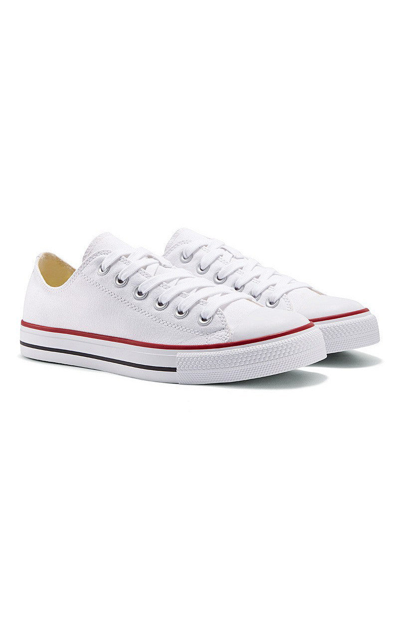 Low Tops White With Red Trim