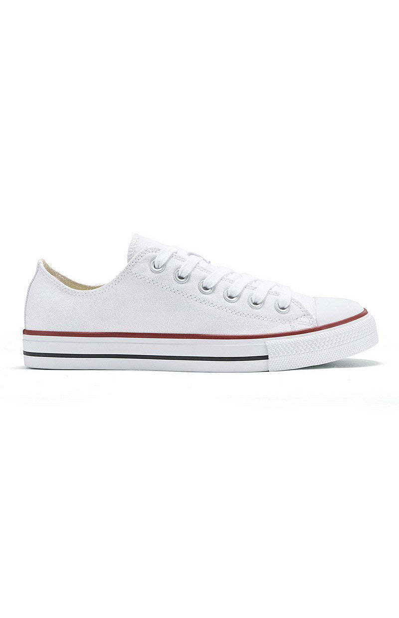 Low Tops White With Red Trim
