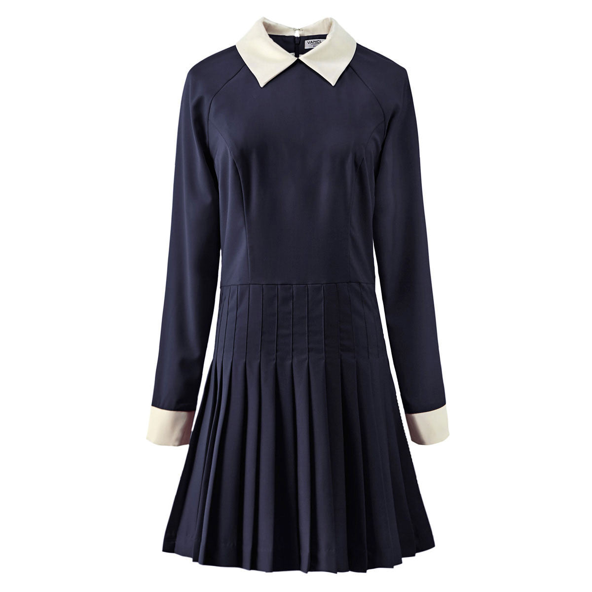 Pleated Belle De Jour Dress Navy