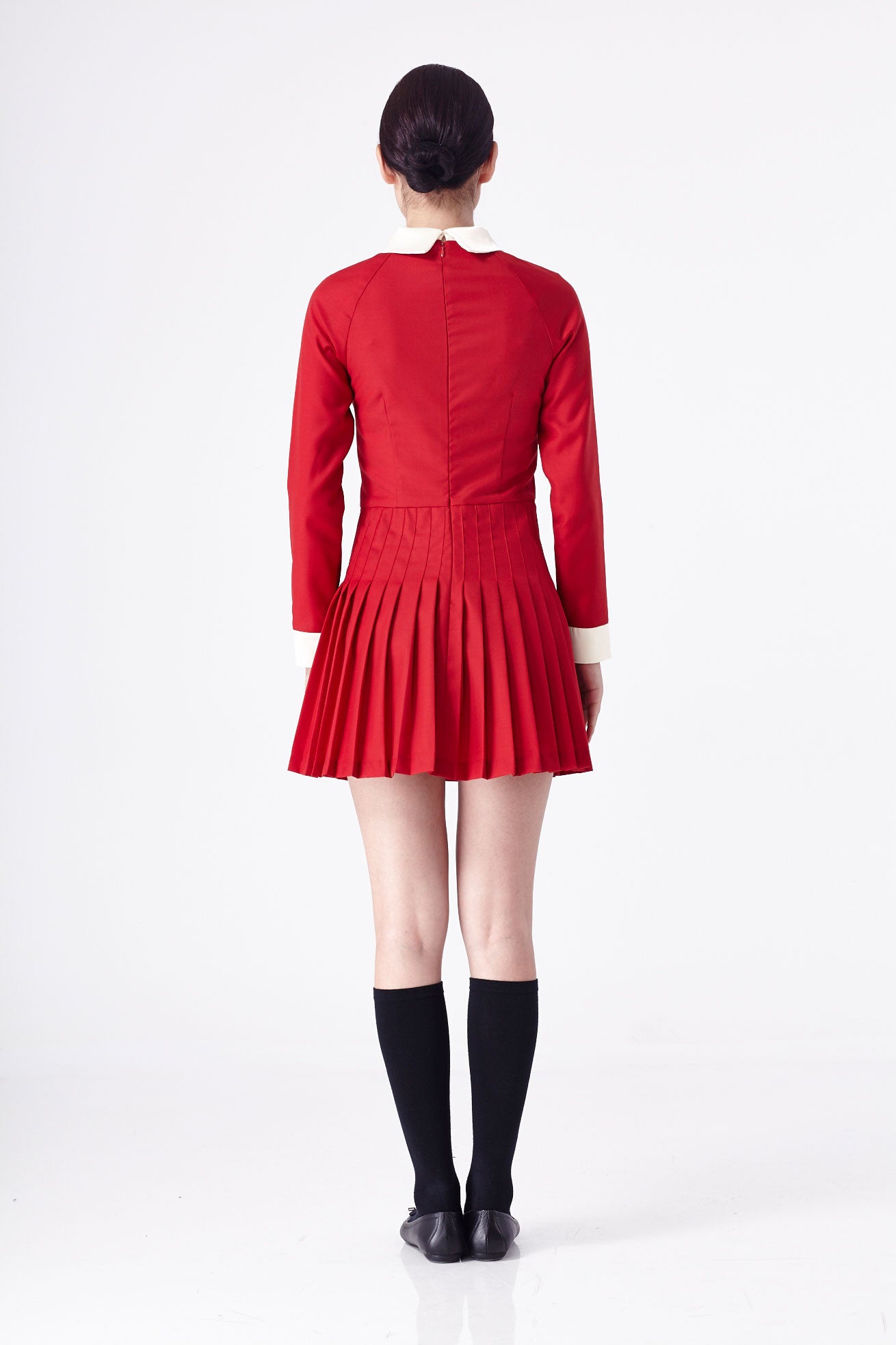 Pleated Belle De Jour Dress Red
