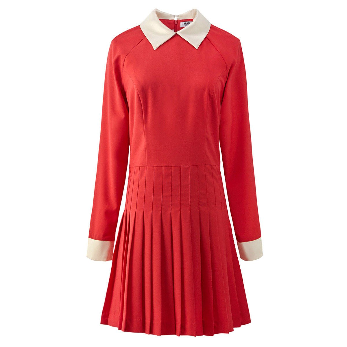 Pleated Belle De Jour Dress Red