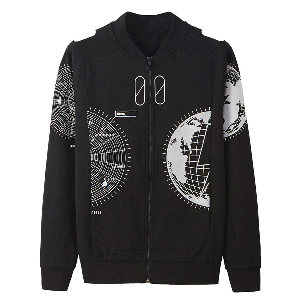 Grid Zip Up Sweatshirt