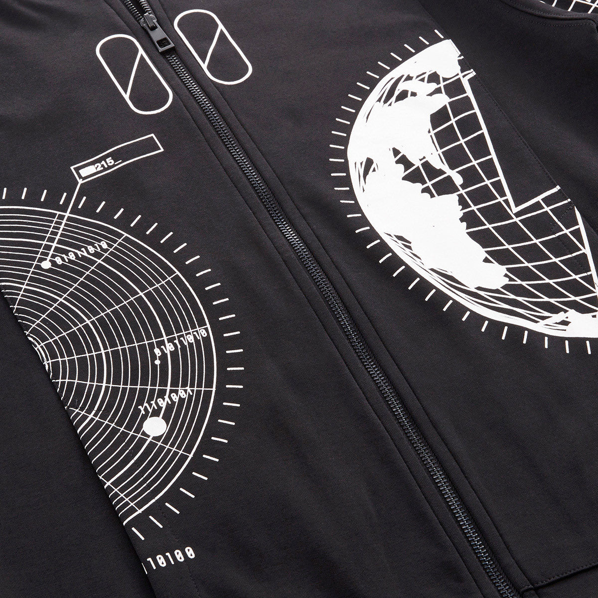Grid Zip Up Sweatshirt
