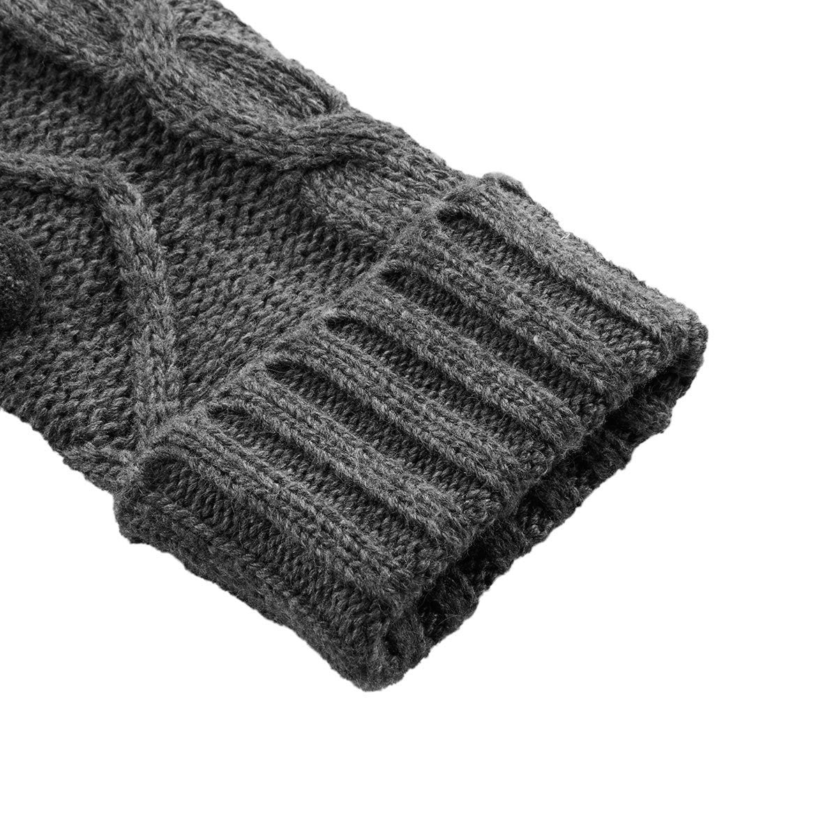Pom Pom Cable Sweater Grey