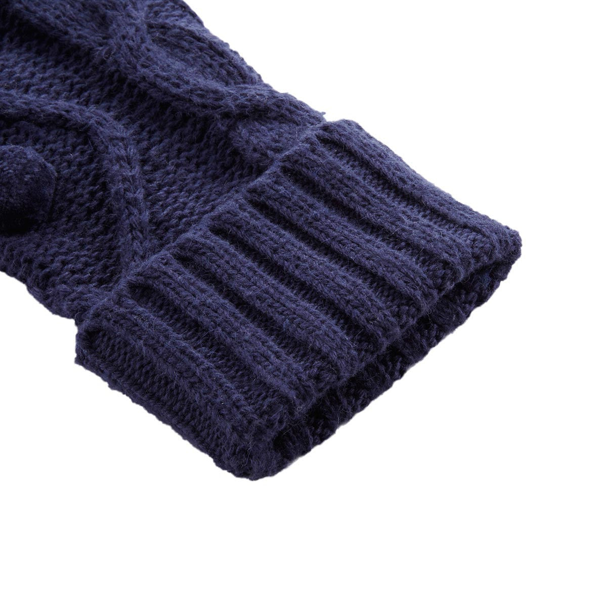 Pom Pom Cable Sweater Navy