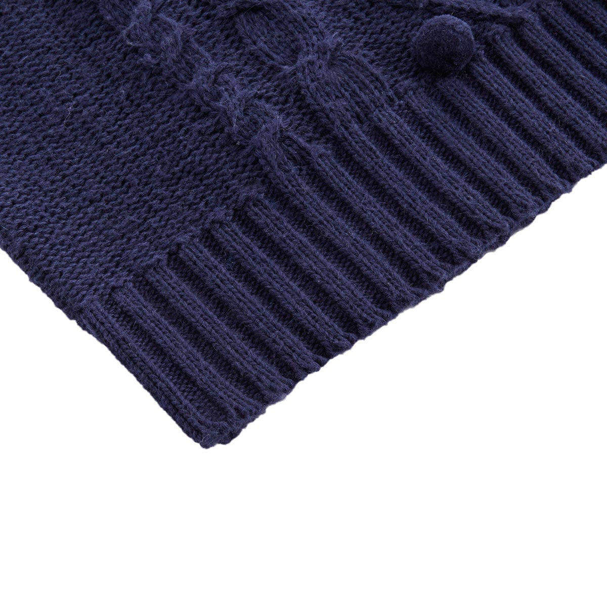 Pom Pom Cable Sweater Navy
