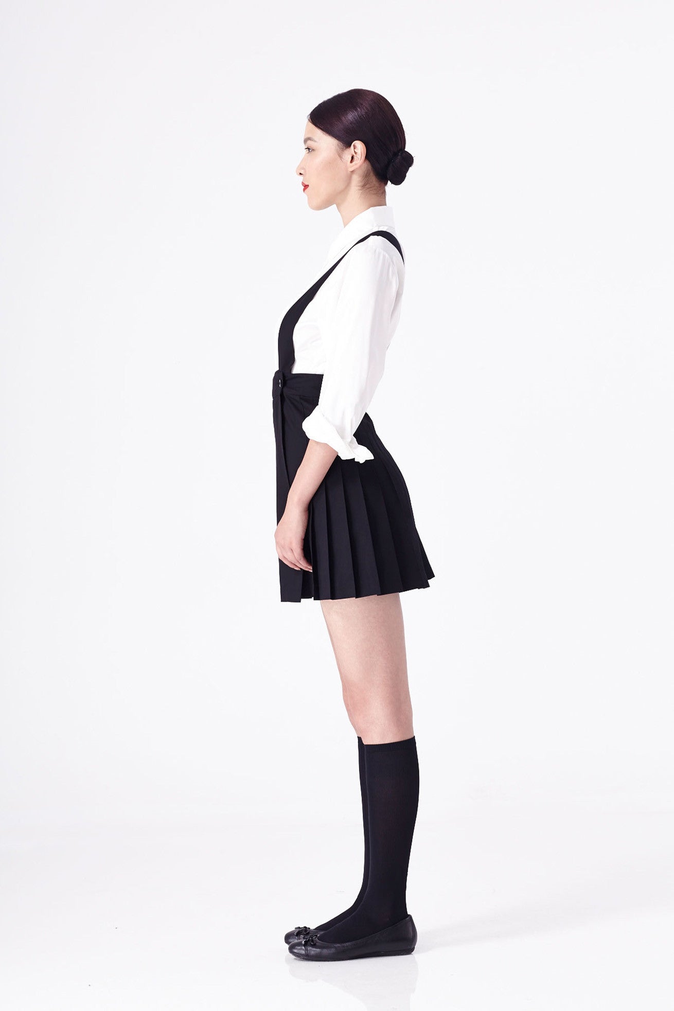 Suspender Pleated Skirt